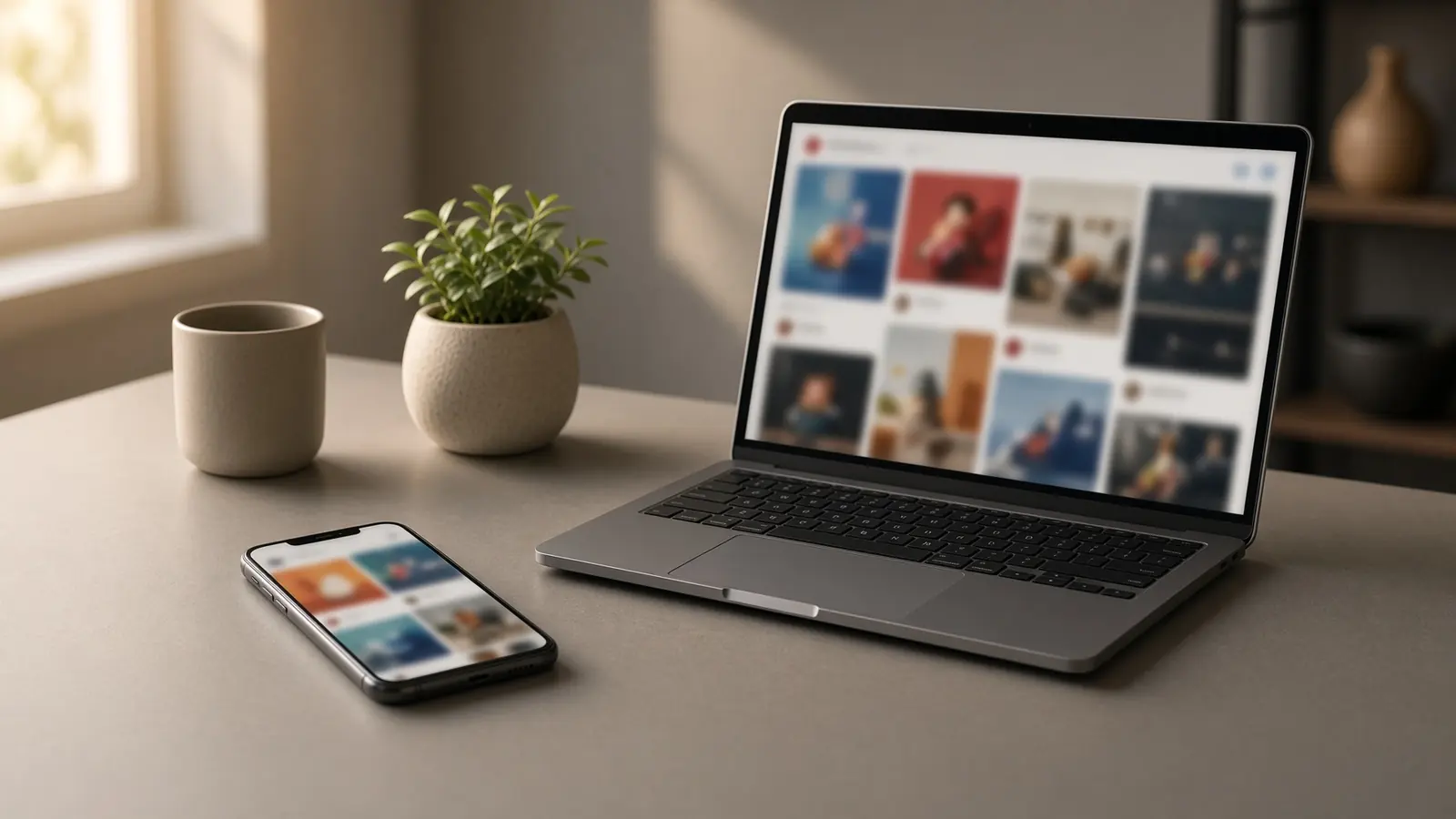 Illustrative photograph of a digital marketing desk. Not a client project.